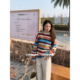 LUNAFUNG冯下文·彩虹宽松套头条纹针织衫 毛女衣多巴胺马海毛上衣