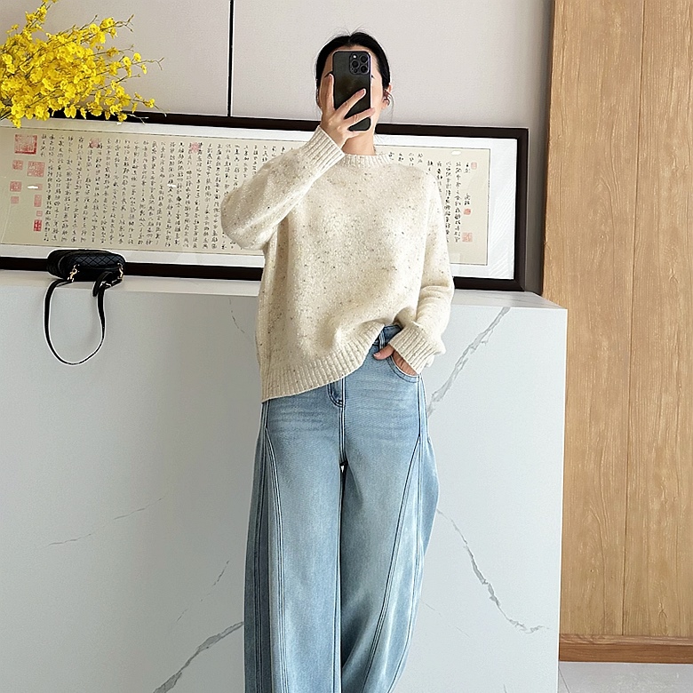 C4797 狂显瘦 时髦超有型 保暖加绒镰刀牛仔裤 女