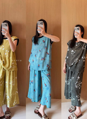 AHTH 女士国风可外穿棉绸套装家居服睡衣自己穿送妈妈都超合适
