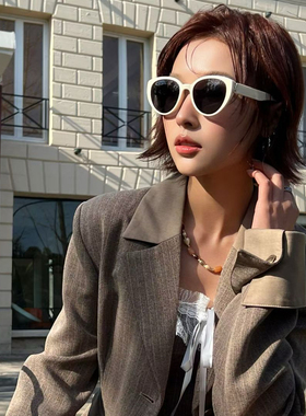 复古猫眼墨镜女时尚椭圆太阳镜2026新款偏光防晒防紫外线潮开车