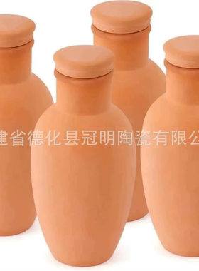 红陶渗水器创意陶瓷花瓶摆件