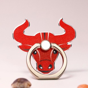 crv流行新款 牛转钱坤金属手机支架桌面懒人指环扣直播拍摄小椅204