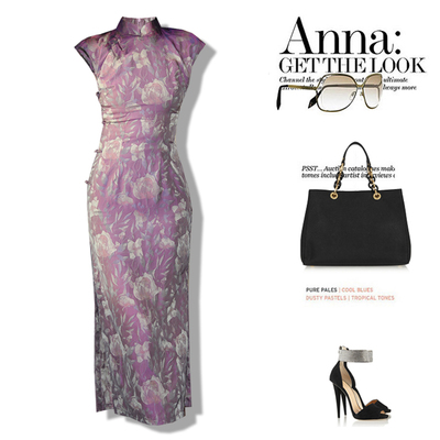 国风立领提花改良古法旗袍连衣裙