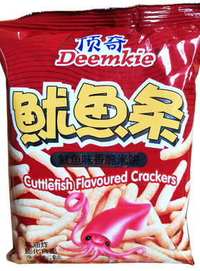 顶奇鱿鱼条鱿鱼味香脆米饼30袋薯条非油炸膨化食品休闲零食