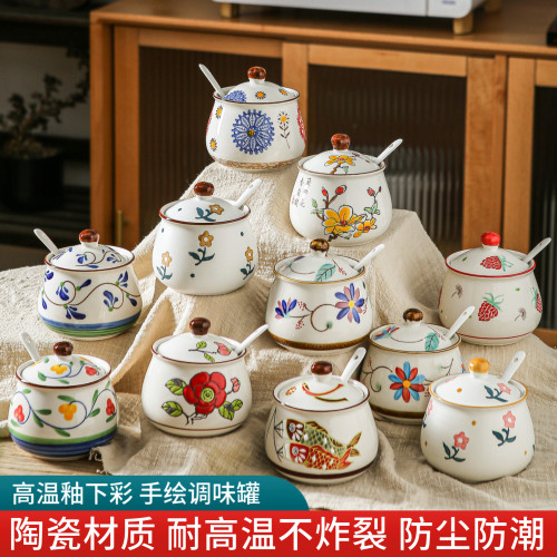 家用厨房陶瓷防尘防潮调料罐油罐