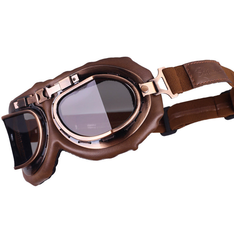 复古机车头盔护目镜摩托车哈雷风镜皮革骑行防护眼镜防尘防风防沙