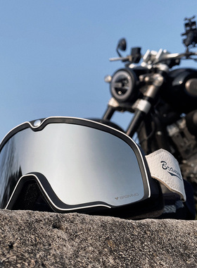 brammo摩托车护目镜复古头盔风镜哈雷机车骑行防晒挡风沙越野眼镜