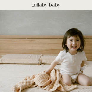 lullabybaby婴儿纱布浴巾纯棉宝宝盖毯新生儿纱布巾洗澡包巾盖被