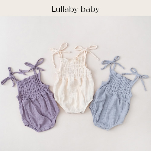 lullabybaby婴儿包屁衣夏季爬服