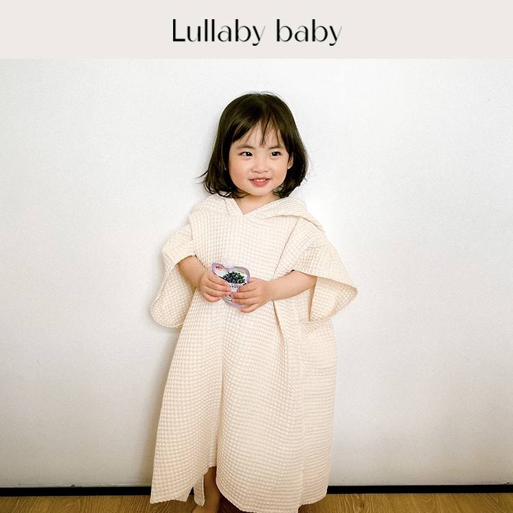 lullabybaby宝宝连帽华夫格浴巾