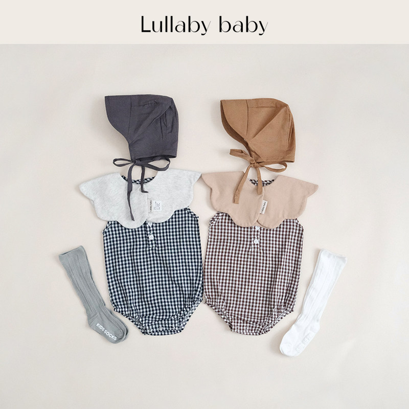 lullabybaby婴儿背心包屁衣无袖夏季薄宝宝连体衣新生儿爬服哈衣