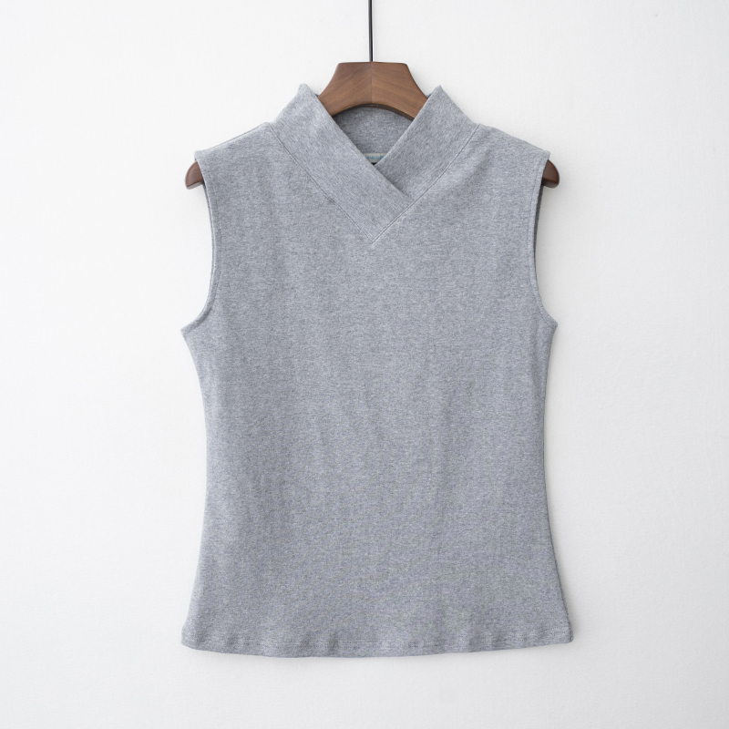 倩之诺棉坎肩汉服领无袖背心T恤