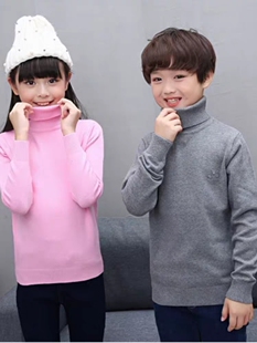 快活龙儿童毛衣线衣 童装新 男童女童高领宝宝棉线打底衫套头薄款