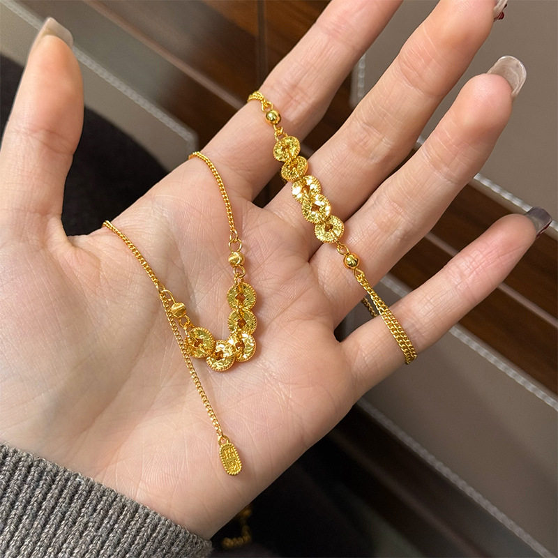 新款轻奢时尚精致铜钱碎冰冰项链简约高级感复古百搭气质锁骨链女,饰品/流行首饰/时尚饰品新,项链,淘宝优惠券,粉丝福利购,淘宝优惠卷