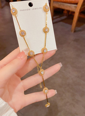 小众设计长款毛衣链2026年新款锁骨链高级感网红项链秋冬配饰批发