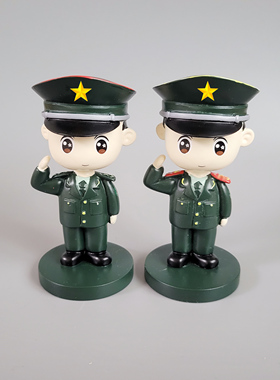 退伍老兵退役军人纪念品汽车摆件手办中控台模型玩偶兵哥哥军恋