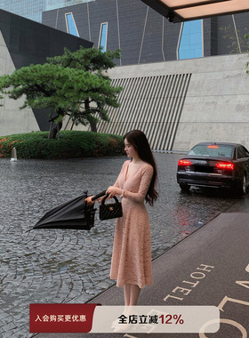 THE SWAN司凰轻奢 浅浅高级感 法式轻奢甜美气质弹力蕾丝连衣裙女