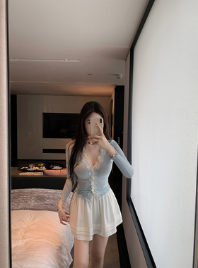 THE SWAN司凰轻奢 南法恋人 亲肤舒适针织开衫上衣蓬蓬裤裙套装女