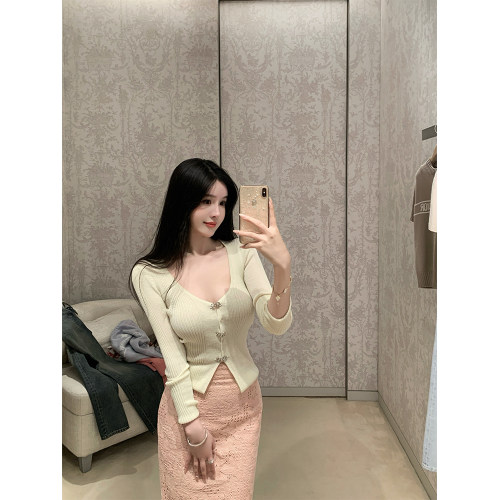 开衫防晒打底针织上衣蕾丝半裙