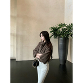 THE 加厚环保皮草保暖外套 立领毛毛小短款 SWAN司凰轻奢 绝美色系