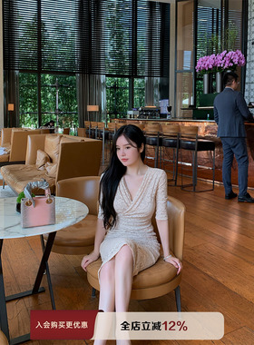 【现货7折】THE SWAN司凰轻奢 精致主义 温柔修身蕾丝连衣裙