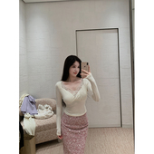 针织上衣 THE 绒感蕾丝裙 蕾丝 日常百搭修身 SWAN司凰轻奢 姐姐