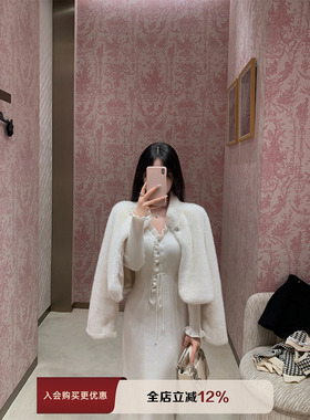 THE SWAN司凰轻奢 小富婆 柔软仿皮草气质名媛超短款保暖小外套女