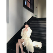 东京来信 THE SWAN司凰轻奢 100獭兔大毛领双面呢高支全羊毛外套