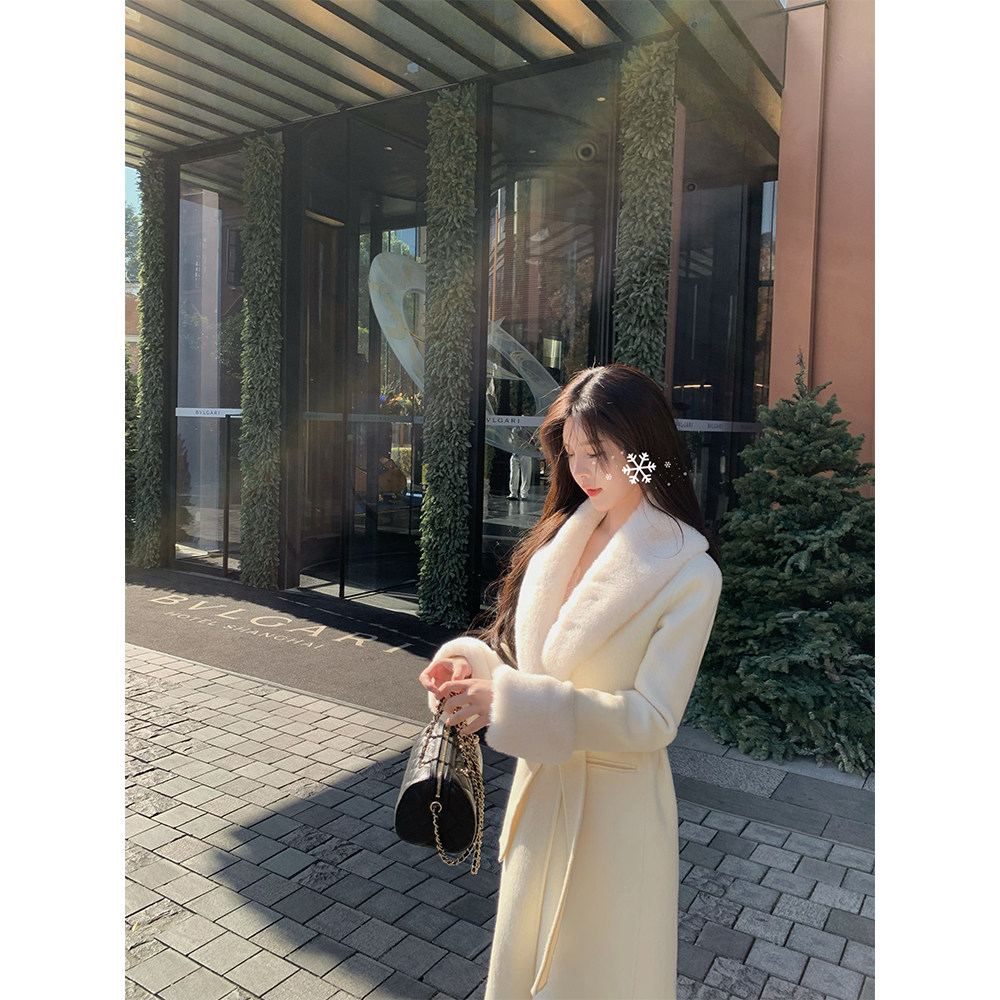 100全羊毛呢大衣长款双面呢外套