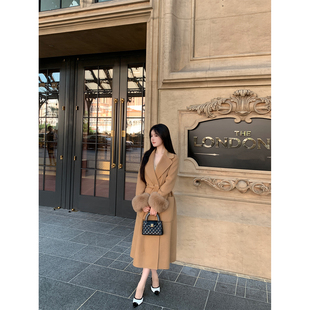 SWAN司凰轻奢 THE 悸动初冬高级感100狐狸毛双面羊毛呢大衣外套女