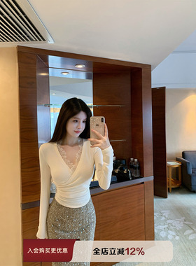 THE SWAN司凰轻奢 娇软日常 自留款蕾丝花边纯欲内搭针织修身上衣