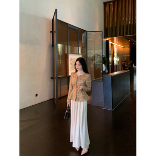 贵奢金丝线羊毛掐腰气质粗花呢短外套 优雅姐系 THE SWAN司凰轻奢