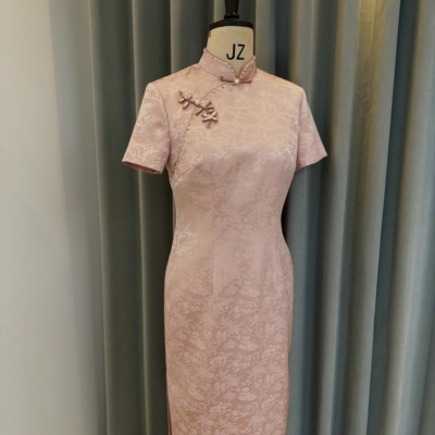 【乔洛】醋酸改良手工花扣旗袍喜婆婆喜妈妈婚宴礼服