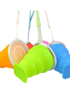 户外旅游可折叠多功能创意便携式水杯安露营徒步硅胶直饮食品级