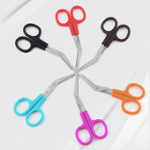 12cm新款 弯头绷带贴布剪刀旅行户外便携小剪子红色咖啡色小巧易用