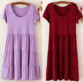 打底背心裙孕妇高腰宽松显瘦大码 莫代尔短袖 连衣裙夏中长款 蛋糕裙