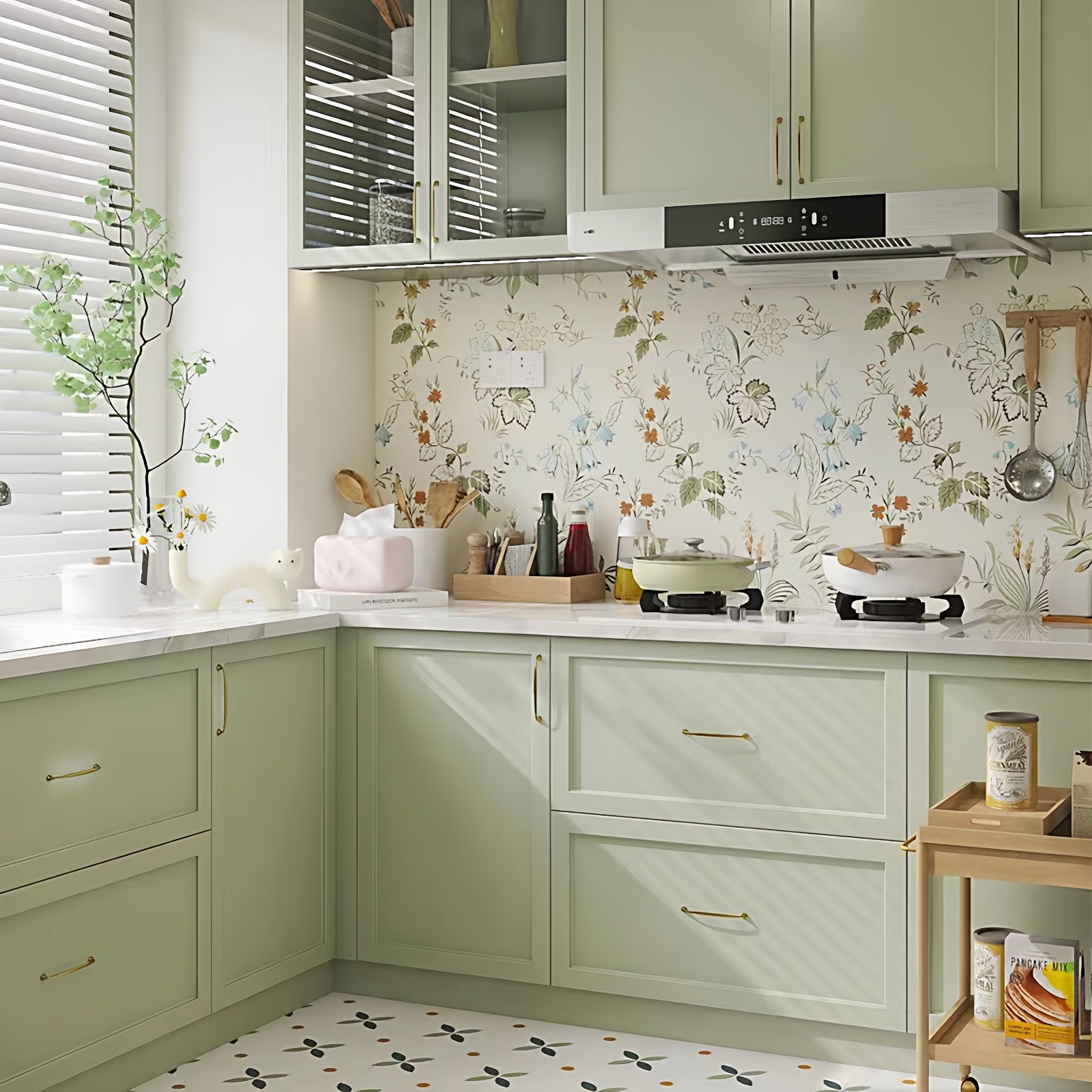 法式简约厨房防水自贴纸粘橱柜衣柜子柜门改色贴膜耐高温家具翻新,家居饰品,软装墙贴,淘宝优惠券,粉丝福利购,淘宝优惠卷