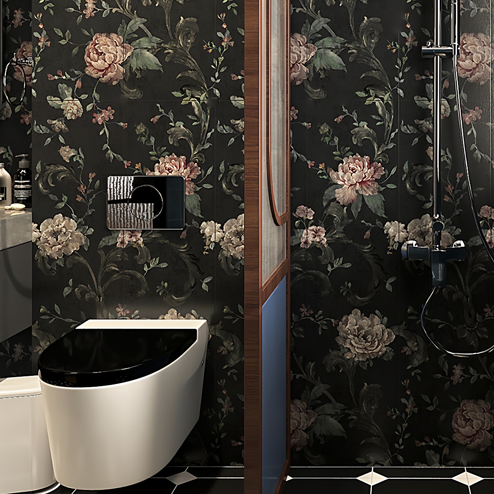 2025法式复古浴室防水贴纸洗手间墙纸自粘耐高温防水防潮瓷砖贴膜,家居饰品,软装墙贴,淘宝优惠券,粉丝福利购,淘宝优惠卷