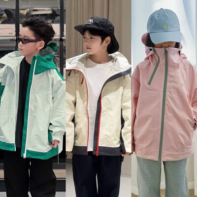亲子装冲锋外套软壳登上徒步