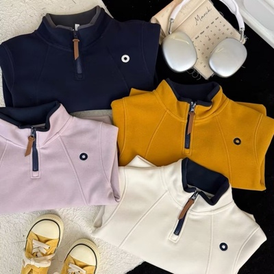 男童立领加绒卫衣洋气百搭