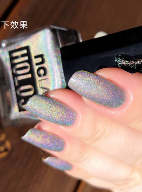 镭射尖子生 白兔奶昔NCLA指甲油holographic彩虹银色免烤快干