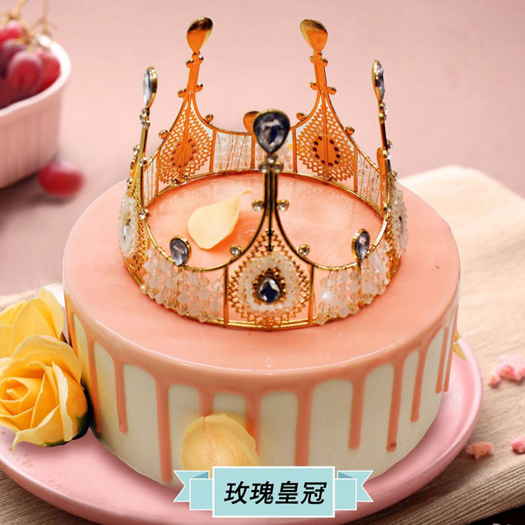 张家口生日蛋糕同城配送呼和浩特宣化网红皇冠蛋糕好利来