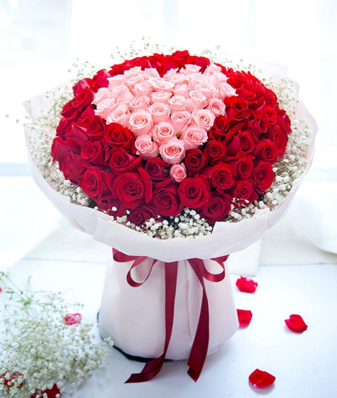 鲜花速递同城配送99支花束红玫瑰粉长春哈尔滨重庆北京天津杭州