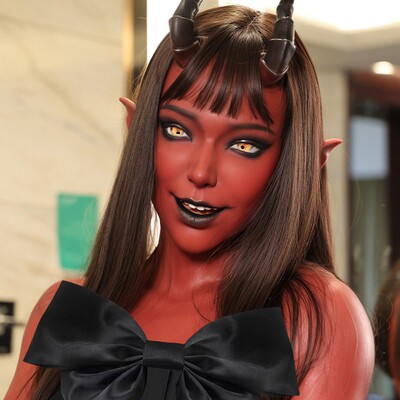 ROANYER/媛野/Fetizen魅魔莉莉丝红色连体套装