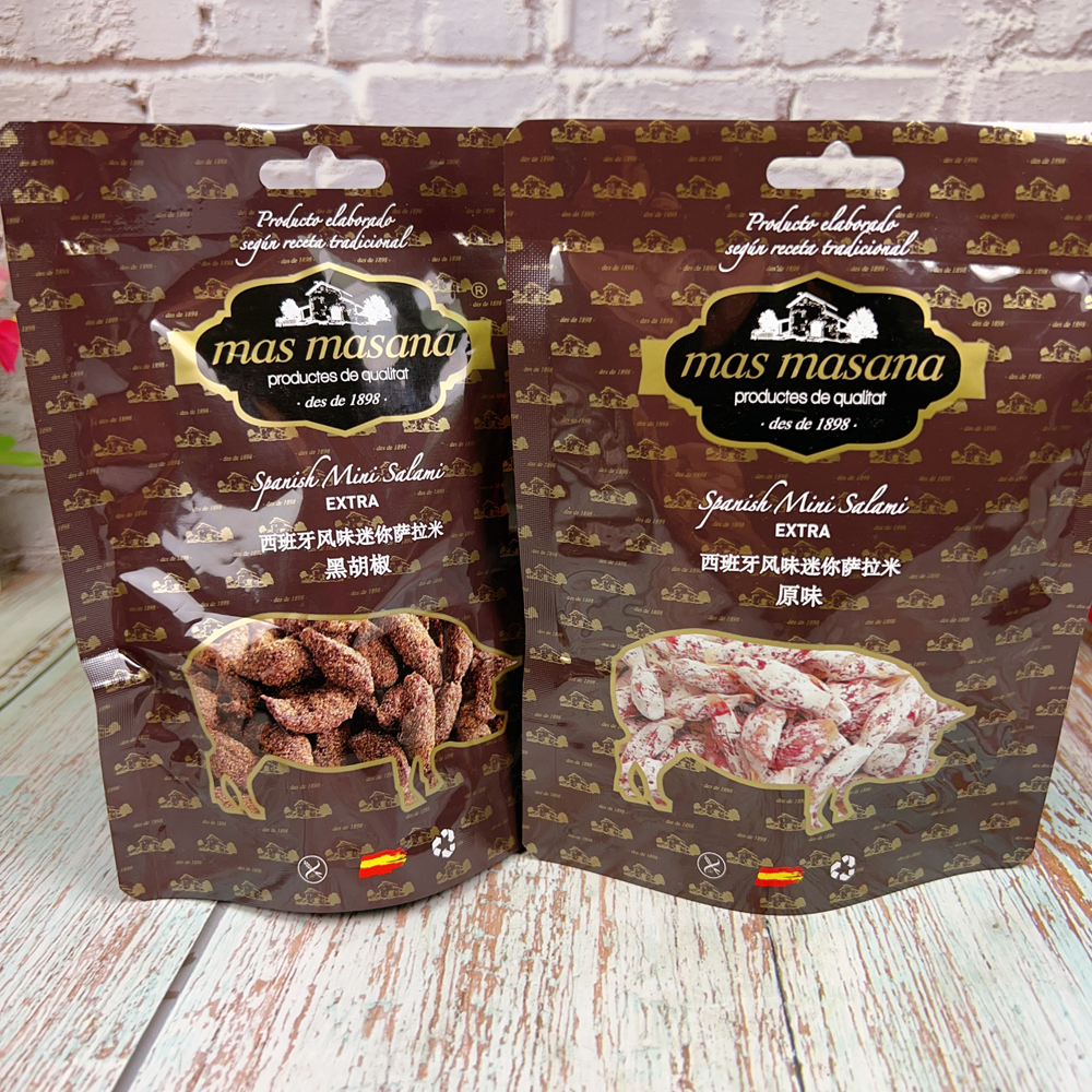 西班牙风味迷你萨拉米肉枣玛莎发酵风干肉肠即食黑胡椒42g国产