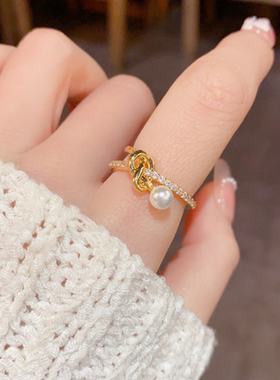个性珍珠法式轻奢戒指