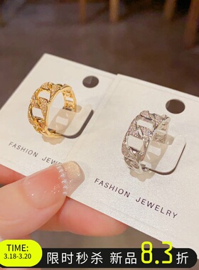 轻奢满锆链条高级感戒指