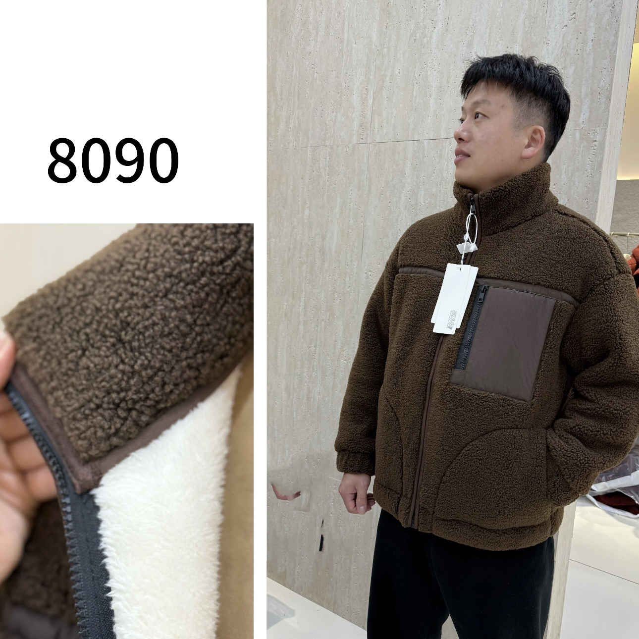 8090暖居男士加绒加厚三层夹棉睡衣套装冬季保暖可外穿家居服棉袄