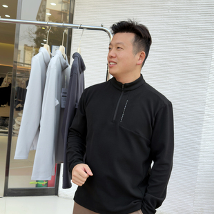 S.宋晓暖 秋冬新款 男款 B8081 羊绒蛋白拉链领打底衫