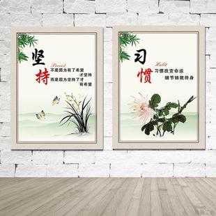励志海报坚持习惯乐观细节学校字画挂画办公室教室宿舍装饰墙贴画